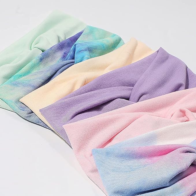 Artilady 6 Pack Wide Boho Headbands for Women - Soft Yoga Elastic Hair Bands for Girls Workout Running Sport Headwrap Non-slip Breathable (Multicolor)