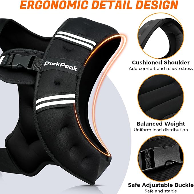 Weighted Vest for Woman Man 5lb/6lb/8lb/12lb/15lb/20lb/25lb/30lb Weighted Vest for Walking, Strength Training Weight Vest with Adjustable Buckle Detachable Phone Pouch for Running Workout