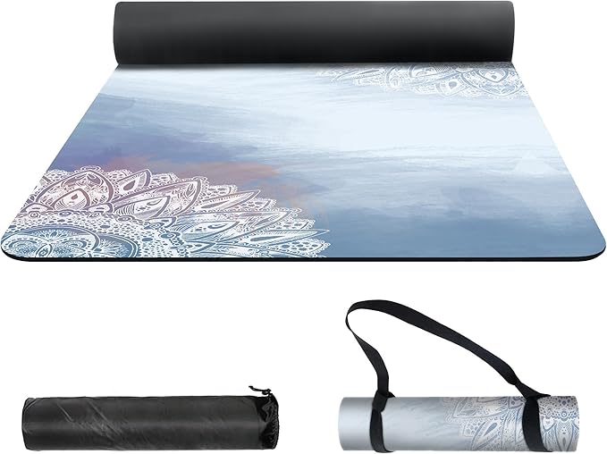 nuveti Yoga Mat Print Extra Thick TPE Non Slip Fitness Exercise Mat with Carrying Bag,72"x24" Extra Thick 6MM Exercise & Workout Mat for Yoga, Pilates Fitness and Floor Exercises