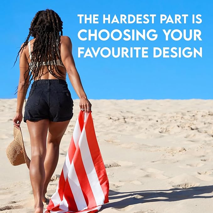 Dock & Bay Beach Towel - Quick Dry, Sand Free - Compact, Lightweight - 100% Recycled - Includes Bag - Cabana - Set H (4), Extra Large (200x90cm, 78x35)