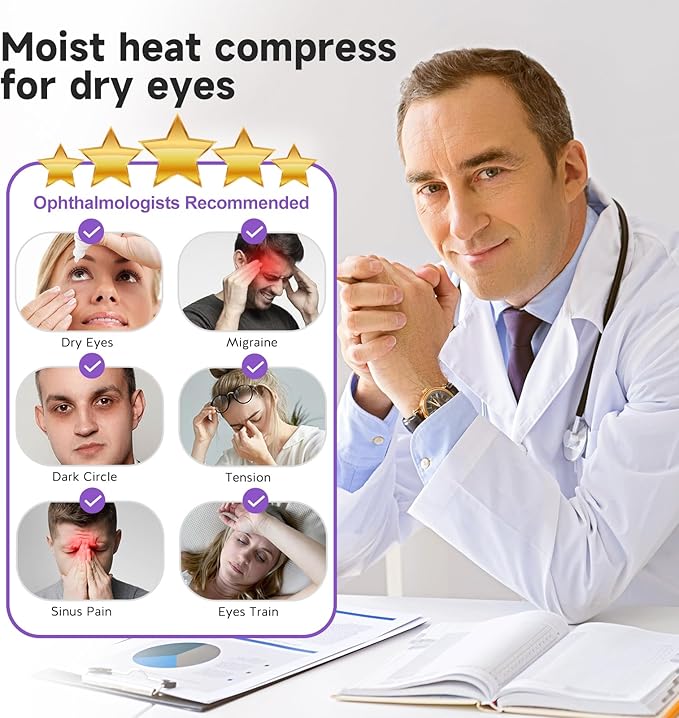 Umisleep Lavender Eye Mask, 0.45 lb Aromatherapy Weighted Eye Mask for Dry Eyes, Sleep Mask for Men Women, Hot Therapy Eye Cover for Compression Pain Relief, Eye Pillow for Puffy Eyes, Sinus Pain-Grey