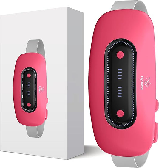 Electric Heating Pad,Portable Cordless Menstrual Heating Pad with 4 Heat Levels and 4 Massage Modes, Fast Large Heating Belly Wrap Belt(Rose Red)