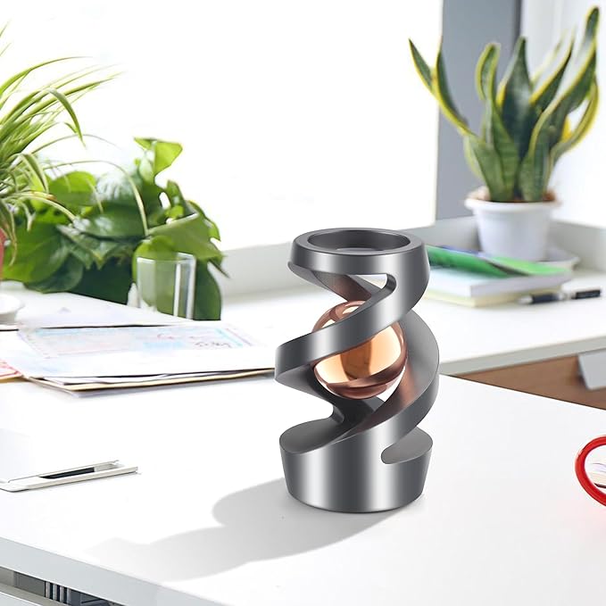 Upgraded Fidget Toys Adult, Kinetic Spinning Desk Toys, Kinetic Optical Illusion Toys, Kinetic Desk Fidget Spinner Toys, Cool Gadget Relieve Stress Anxiety Fidget Toys for Office for Adult(Rose Gold)