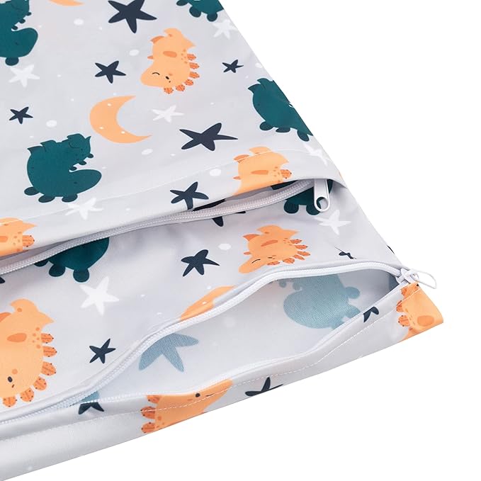 babygoal Wet Dry Bags for Baby Cloth Diapers, Washable Travel Bags, Beach, Pool, Gym Bag for Swimsuits & Wet Clothes with Two Zippered Pockets 3 Pack, 3LN23