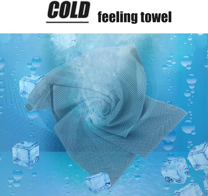 Biange Cooling Towels (40"x 12", Pack of 30) for Neck and Face, Cold Towel for Hot Weather, Sports, Workout, Fitness, Gym, Yoga, Golf, Pilates, Travel, Camping & More
