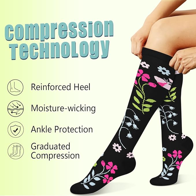 Iseasoo Copper Compression Socks (15-20 mmHg) for Men & Women - Running, Hiking, Cycling, Travel - Improves Circulation