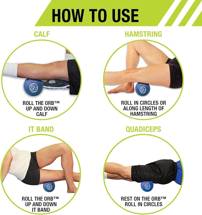 Pro-Tec Athletics Orb Massage Balls, Vary in Size and Color, Deep Tissue Massage, Muscle Relief, Hamstring, Quadriceps, Calf, Multi-Directional Massage Ball, Enhance Performance, Adult, Working Out.