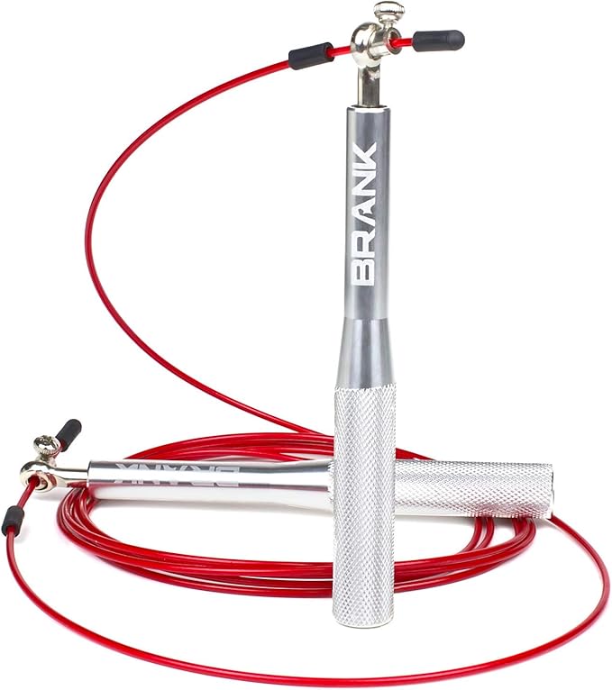 BRANK SPORTS® Speed rope set incl. 3 steel spare cables | Ideal for Crossfit, fitness, boxing and easy double under | Jump ropes for fitness women and men premium bearing balls | Unbreakable handles