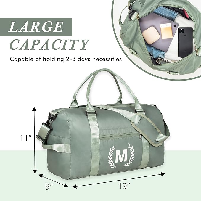 Gym-Travel Duffel Bag, Personalized Women's Duffle Bag with Shoe Compartment, Sports Bag for Yoga & Dance, Red, Size V