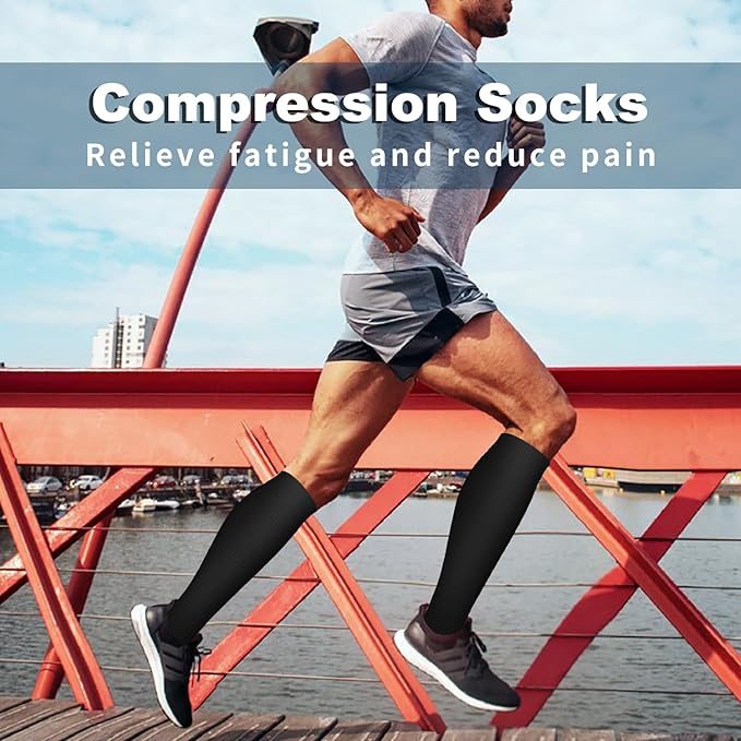 Bluemaple Compression Socks for Women & Men Circulation (6 Pairs) 15-20 mmHg is Best Support for Athletic Running Cycling