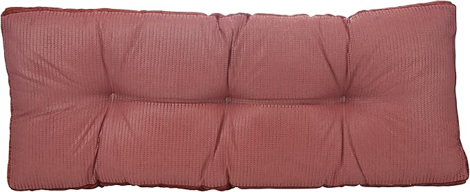 Klear Vu Corner Nook or Piano Seat Omega Non-Slip Tufted Bench Cushion for Indoor Furniture, Entryway Storage, Bay Window, 43 Inches, 17 Red