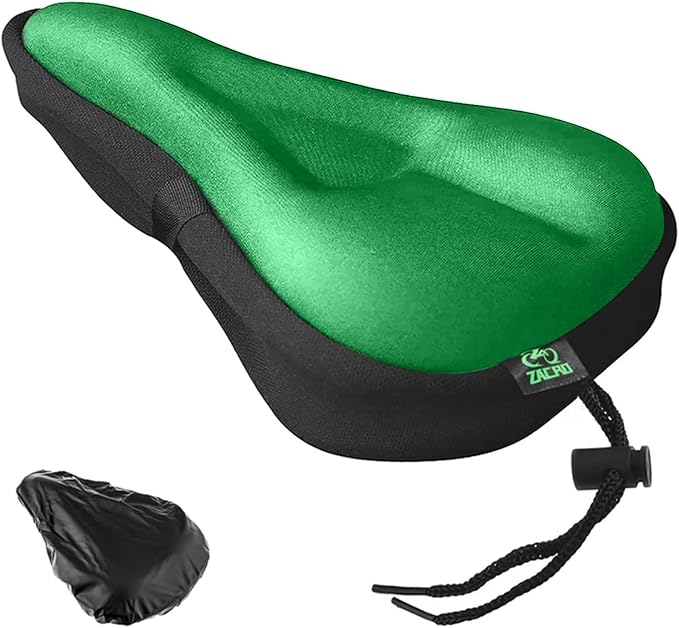 Zacro Bike Seat Cushion - Gel Padded Bike Seat Cover for Men Women Comfort, Extra Soft Exercise Bicycle Seat Compatible with Peloton, Outdoor & Indoor Bike Saddles