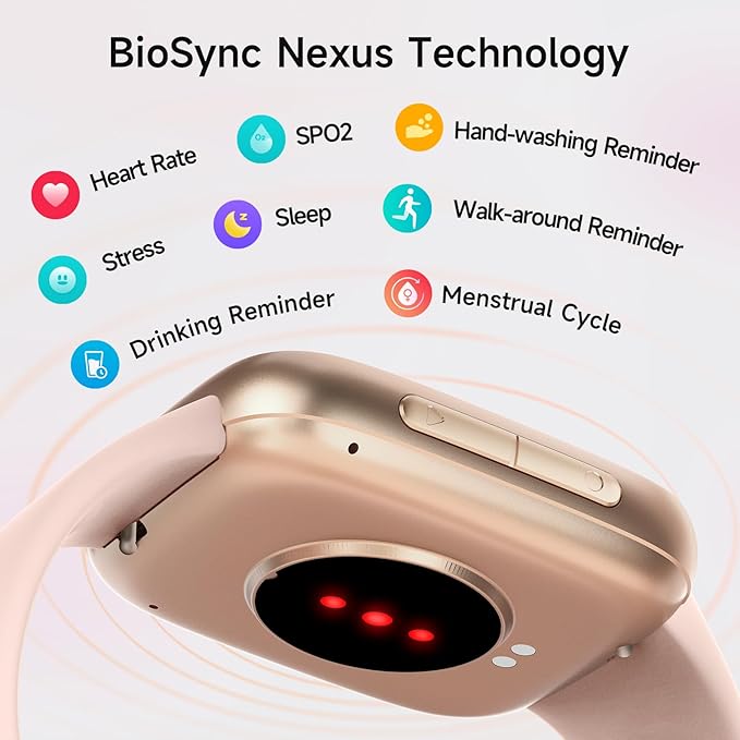 Smart Watch for Women, 1.85" AMOLED Screen Smartwatch Compatible iPhone/Samsung/Android (Answer/Make Call), 100+ Sport Modes Fitness Tracker with Heart Rate/SpO2/Sleep Monitor 3ATM Waterproof