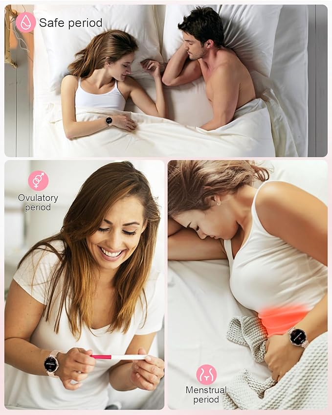 Smart Watches for Women(Answer/Make Call), 1.19" AMOED Smartwatch for Android iPhone,Fitness Tracker with 120+ Sport Modes, IP68 Waterproof, Heart Rate/Sleep/Spo2 Monitor, Activity Tracker Rose Gold