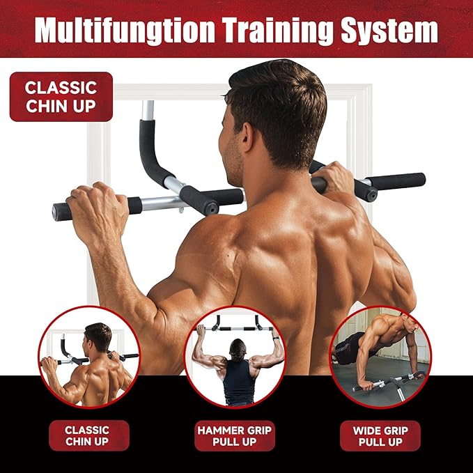 leikefitness Pull-Up Bar For Door Frame Adjustable Portable Upper Body Fitness Workout For Home Gyms