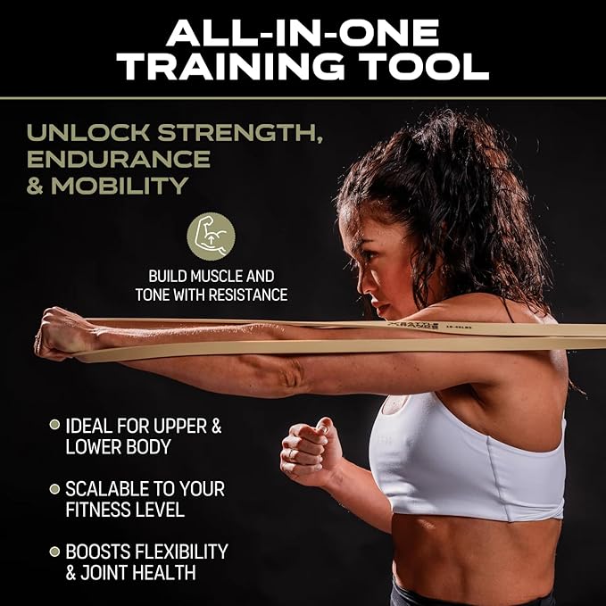 Battle Bunker Premium Resistance Bands - Natural Exercise Bands for Strength Training, Pull-Ups & Recovery - Fitness Band for Home, Gym & Mobility Workouts- Crush Your Goals Anytime- 3-Pack- 10-125lbs