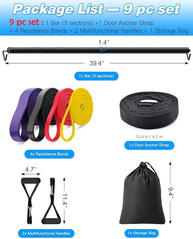 Brebebe Door Anchor Strap for Resistance Bands Exercises, Multi Point Anchor Gym Attachment for Home Fitness, Portable Door Band Resistance Workout Equipment, Easy to Install, Punch-Free, Nail-Free