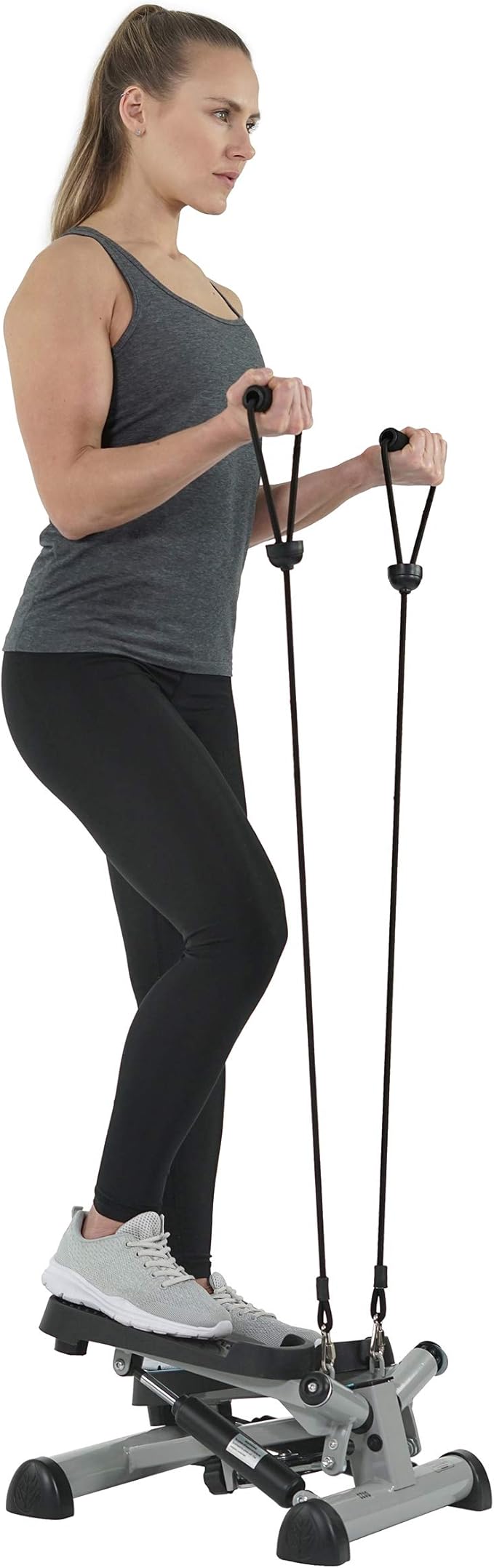 Efitment Mini Stepper Steppers for Exercise at Home Stair Step Cardio Thigh Master Workout Equipment Fitness Pedal Exerciser Non-Slip Pedals with Resistance Bands LCD Digital Monitor Climber