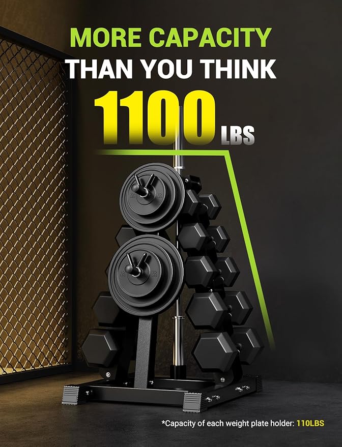 YOLEO Dumbbell Rack - 3 Tier & 5 Tier Compact Weight Rack for Dumbbell, Kettlebell, Barbell, Heavy Duty Weight Storage Organizer, Space-Saving Dumbbell Storage Stand Holder for Home Gym - 1100LBS Capacity (Rack Only)