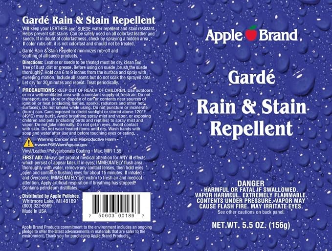 Garde Rain & Stain Water Repellent - Protector Spray For Handbags, Purses, Shoes, Boots, Accessories, Furniture - Won't Alter Color - Great For Vachetta
