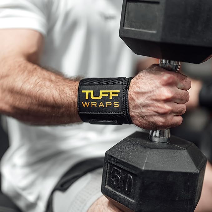TuffWraps 16" Wrist Wraps: No Thumb Loops, Quality Gym Wrist Wraps for Weightlifting, Bench Press, Powerlifting, and Cross-Training—Try The Belt Loop Tightening System