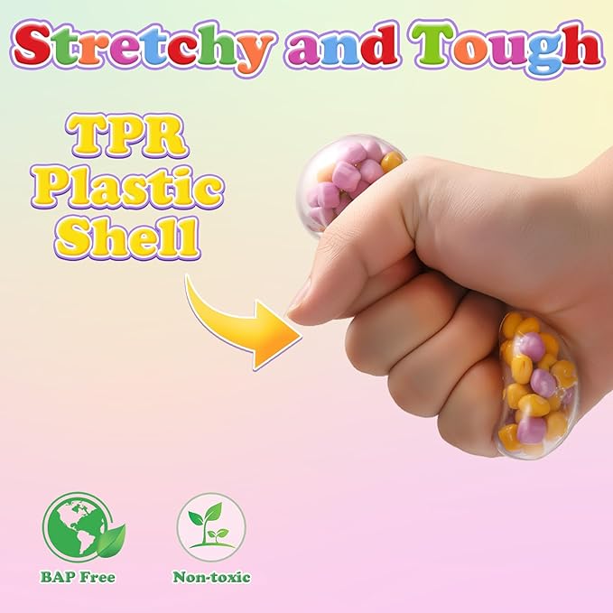 Stress Balls with Colorful Stones Stress balls for kids,Fidget Sensory Toys for Relief,Autism Toys,Stocking Stuffers,Kids Party Favors