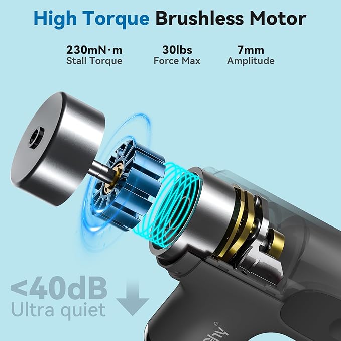 Mini Massage Gun with Heat and Cold, Deep Tissue Massage Gun, Portable Percussion Muscle Massager with 4 Massage Heads for Athletes