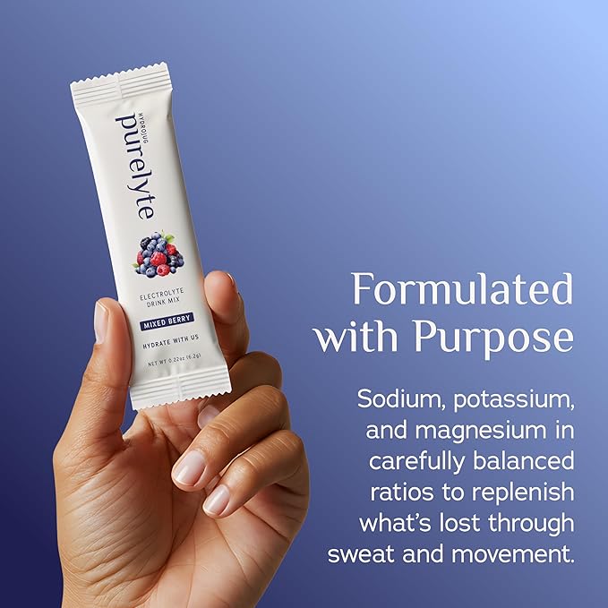 Electrolyte Drink Mix – Sugar-Free Hydration Powder Packets – Clean Electrolytes with Trace Minerals – Keto, Vegan, Gluten-Free – No Artificial Sweeteners – 12 Sticks – Mixed Berry