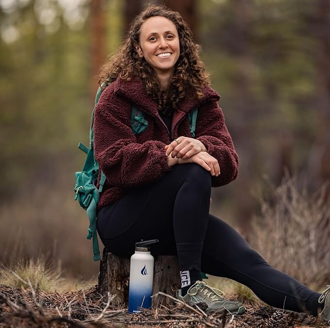 HYDRO CELL Stainless Steel Water Bottle with Straw & 2 Standard Mouth Lids (32oz 24oz 20oz 16oz) Keeps Liquids Hot or Cold w/Double Wall Vacuum Insulated Leak Proof Sport Design (Navy/White 20oz)