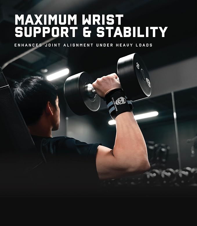 Gymreapers Weightlifting Wrist Wraps (IPF Approved) 18" Professional Quality Wrist Support with Heavy Duty Thumb Loop - Best Wrap for Powerlifting Competition, Strength Training, Bodybuilding