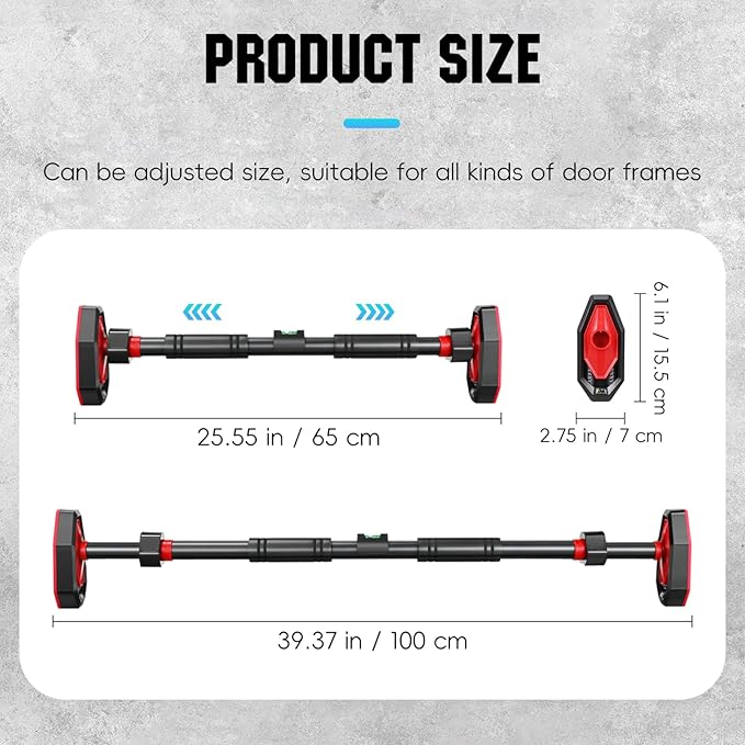 Pull Up Bar for Doorway - Max Capacity 440 lbs, Portable Upper Body Workout Bar for Strength Training