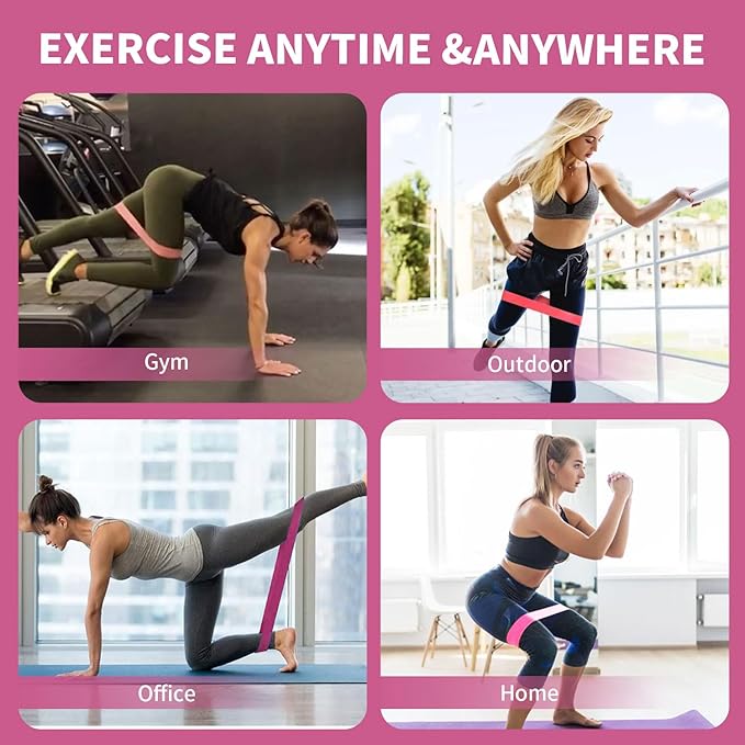 Non-Slip Fabric Resistance Bands for Working Out, Loop Exercise Bands for Booty Leg, Butt, Glute, Stretch Workout Bands for Women & Men, Hip Elastic Bands for Home Gym Fitness, Yoga, Pilates