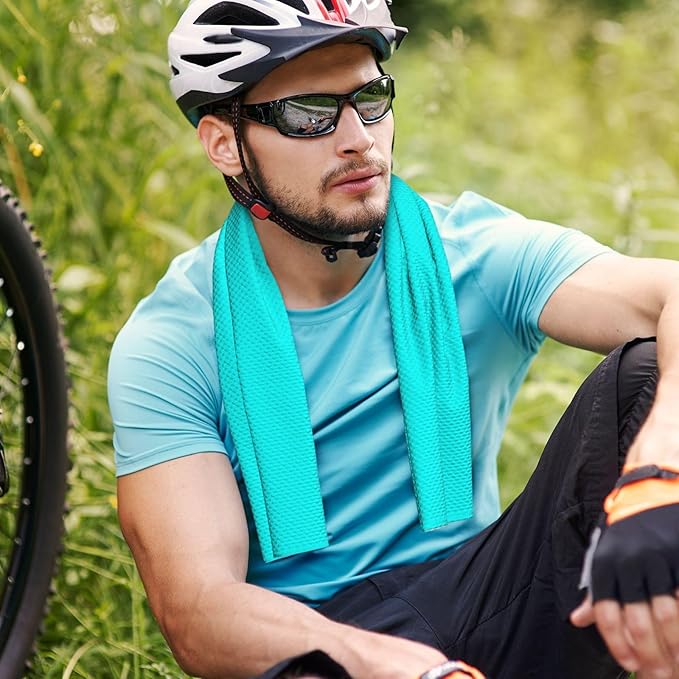 Custom 1-200 Pack Cooling Towel 40"x12", Design Your Team Logo Photo Ice Towel Personalized Soft Breathable Sport Towel Customized Workout Sweat Towel for Yoga Gym Activities (Cyan)