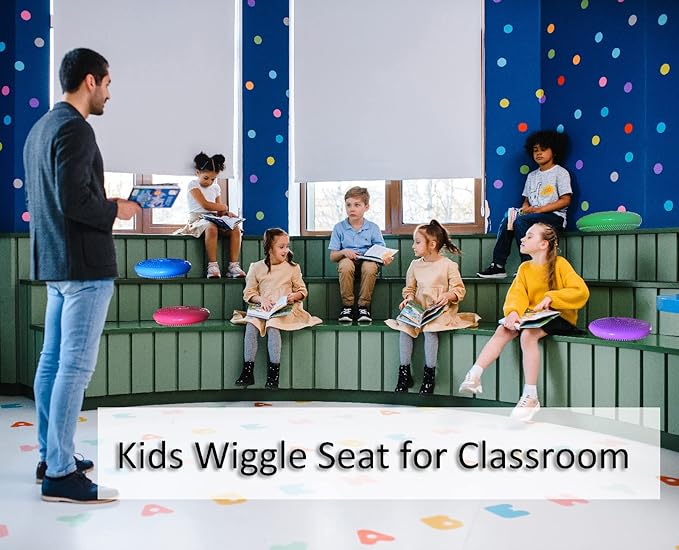 NEISHNG 3-Pack Stability Wobble Cushions with Hand Pumps, Kids Sensory Wiggle Seat for Classroom, Core Trainer Balance Disc for Gym and Home Workout (5 Color)