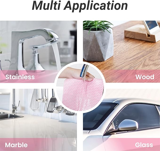 Disposable Dish Cloths Paper Towels, Domestic Cleaning Towels, Multipurpose Quick-Dry Rag Dish Cloths Heavy Duty Handy Wipes for Kitchen 75 Count 14.2"X15.7", Red