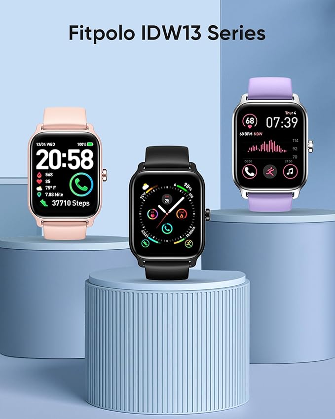 Fitpolo Smart Watches for Women Men, Alexa Built-in 1.8" Fitness Tracker Watch for Android iOS, Waterproof Activity Trackers with 100 Sports, GPS via Phone, Heart Rate Sleep SpO2 Monitor - Purple