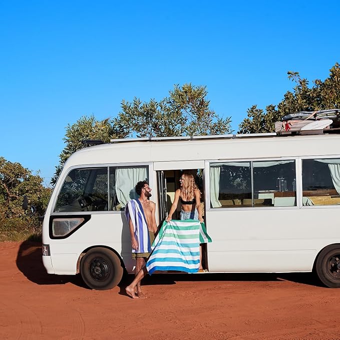 Dock & Bay Kid's Towel - for Beach Use - Quick Dry, Sand Free - Compact, Lightweight - 100% Recycled - Includes Bag - Summer - Cool Lagoon, Large (160x90cm, 63x35)