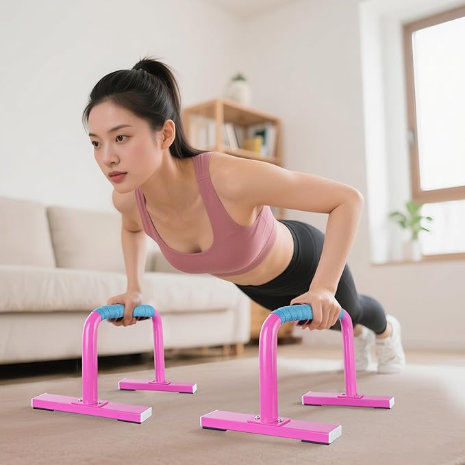 Strength Training Parallettes Push Up Bars, Pushup Handles Calisthenics Equipment for Home Workout, Anti-slip Gymnastics Bars, Handstand & Dip Bar for Outdoor Exercise