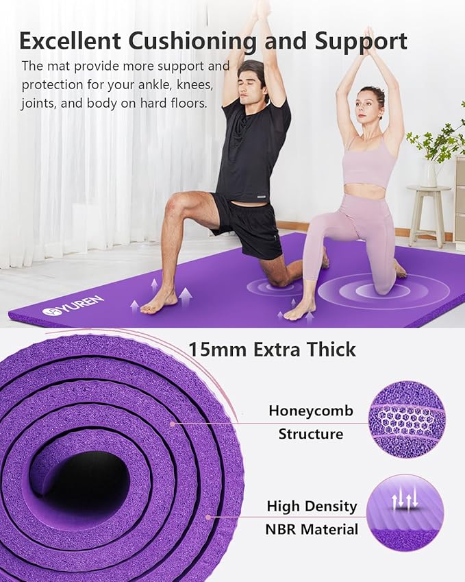 Large Yoga Mat 78"x 51" 20mm/15mm/10mm Thick Workout Mats for Home Gym, Extra Wide Workout for Women Men Gym Flooring Exercises