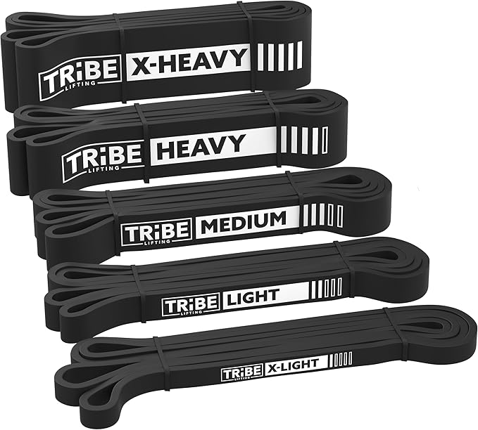 Long Resistance Bands for Working Out Men and Women - Set of 5 Pull-Up Bands, Rubber Handles and Door Anchor - Workout Bands Resistance for Men - Exercise Bands Resistance Bands Set