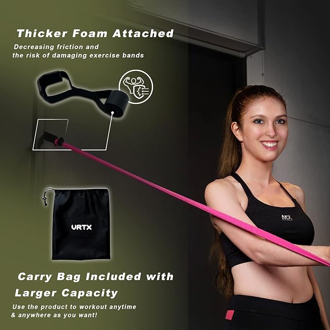 VRTX Resistance Band Set (11pcs), Resistance Bands with Handles, Exercise Bands with Door Anchor, Carry Bag, Legs Ankle Straps for Resistance Training, Physical Therapy, Fitness, Home Workouts