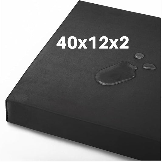 Bench Cushion 40x12x2 inches, Strengthen Waterproof Outdoor Seat Cushions, High-Density Bench Pad, Detachable Cover Cushion for Bench, Outdoor Cushions for Patio Garden Swing Furniture - Black