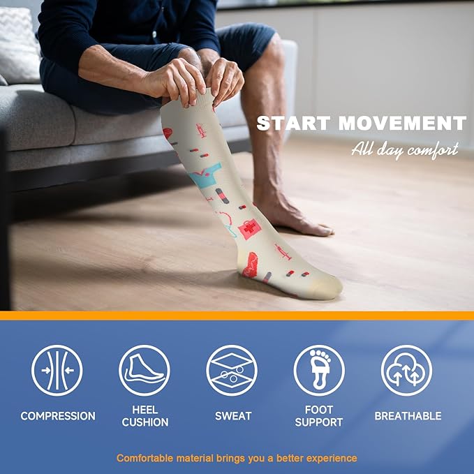 bropite Halloween Compression Socks for Women & Men-Pumpkin Ghost 6 Pairs 20-30mmhg Support Running Nurse Travel