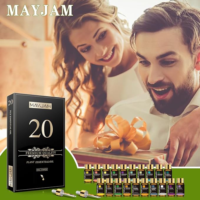 20x5ML Essential Oil Gift Set, Pure Essential Oils for Diffusers for Home, Long Lasting Scented Oil for Soap Candle Making