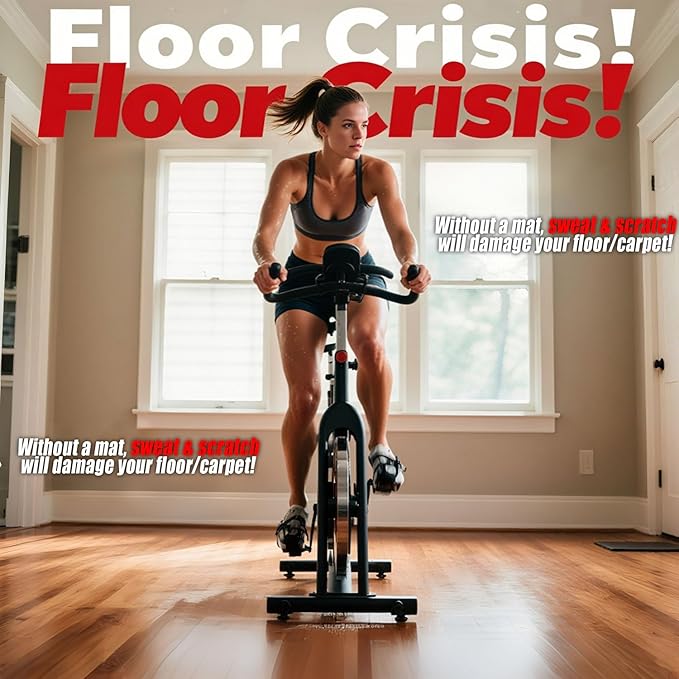 Foldable Treadmill Walking Pad Mat for Carpet Floors,51.2" x 23.6" 6mm Thick Treadmill Mat for Hardwood Floor,Indoor Exercise Stationary Bike,Elipitial, Gym Equipment, Noise Shock Absorption