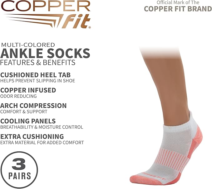 Copper Fit Ankle Length Sport Socks