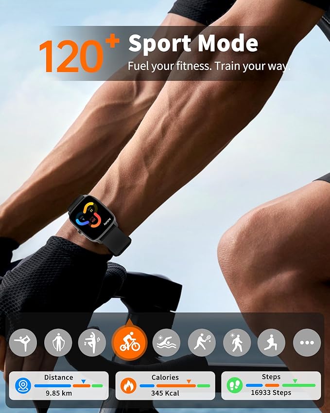 Smart Watch for Men Women Bluetooth Call, 1.85" HD Touch Screen AI Voice Smartwatch, Fitness Tracker with Sleep/Heart Rate Monitor, IP68 Waterproof, 100+ Sports Modes for Android & iOS