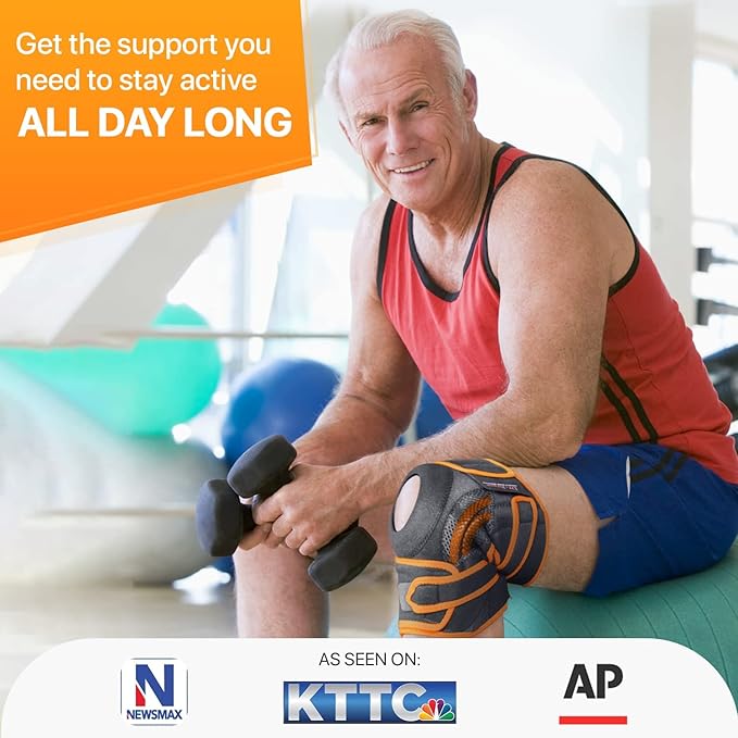 DR. BRACE ELITE Knee Brace with Side Stabilizers & Patella Gel Pads for Maximum Knee Pain Support and fast recovery for men and women-Please Check How To Size Video (X-Large, Mars)