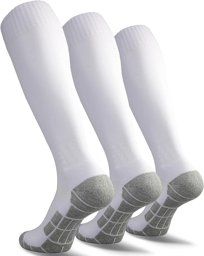 CWVLC Soccer Socks (1/3/5 pairs) Team Sport Knee High Socks for Adult Youth Kids