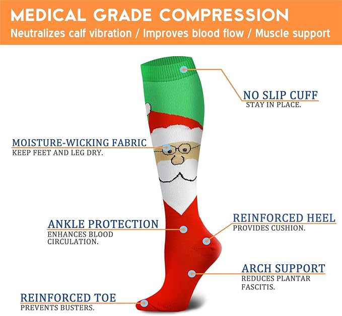 Compression Socks for Women & Men 15-20 mmHg, Best for Medical, Nursing, Running, Athletic, Varicose Veins, Travel